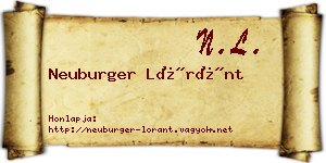 Neuburger Lóránt névjegykártya