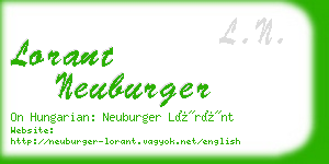 lorant neuburger business card